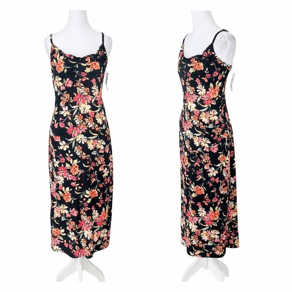 NWT Floral Y2K Maxi Dress Size Medium Stretch Strappy Vacation Beach Summer NEW